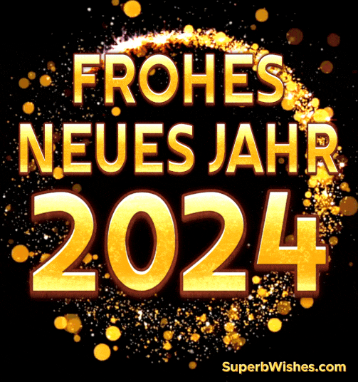 Elegantes goldenes Frohes neues Jahr 2024 GIF