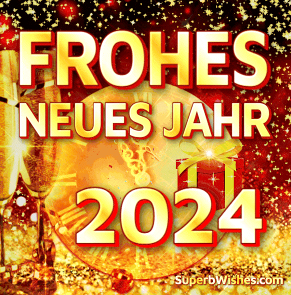 Neues kreatives Frohes neues Jahr 2024 GIF