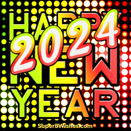 Amazing Happy New Year 2024 Party Lights GIF