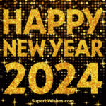 Sparkling stars Happy New Year 2024 Animated GIF