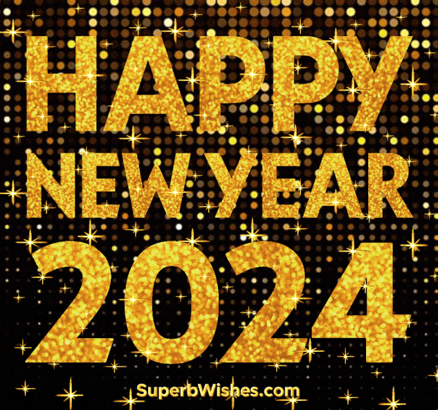 Sparkling stars Happy New Year 2024 Animated GIF