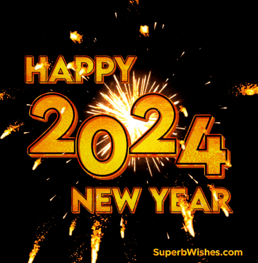 Fantastic Fireworks Happy New Year 2024 GIF
