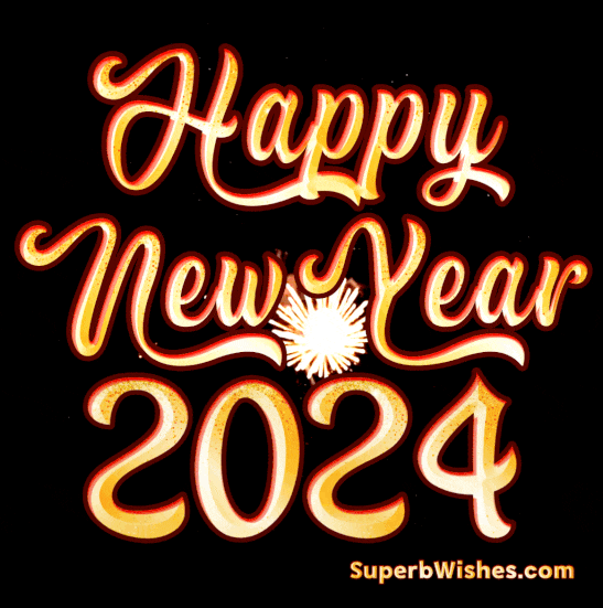 Magnificent Fireworks Happy New Year 2024 GIF