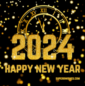 Stunning Animated GIF Clock for the New Year 2024