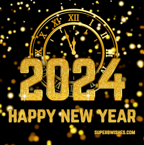 Stunning Animated GIF Clock for the New Year 2024