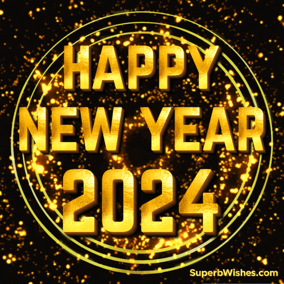 Spectacular Happy New Year 2024 Animated GIF