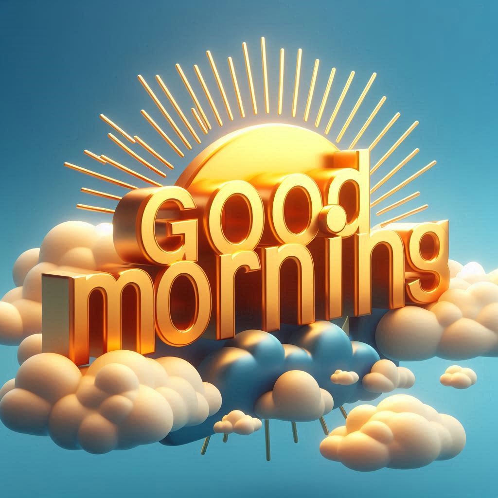 Good morning 3D cloud image
