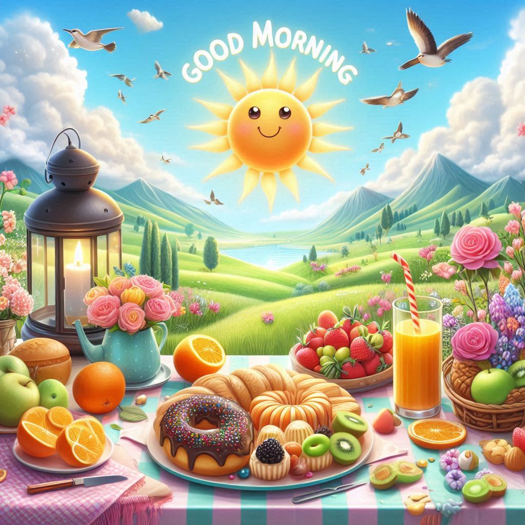 Good morning with a sunny cheerful picture
