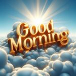 3D good morning on a cloud image