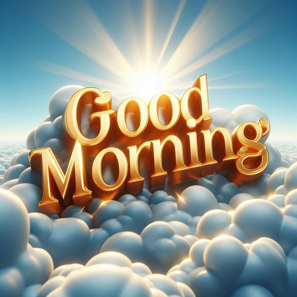 3D good morning on a cloud image