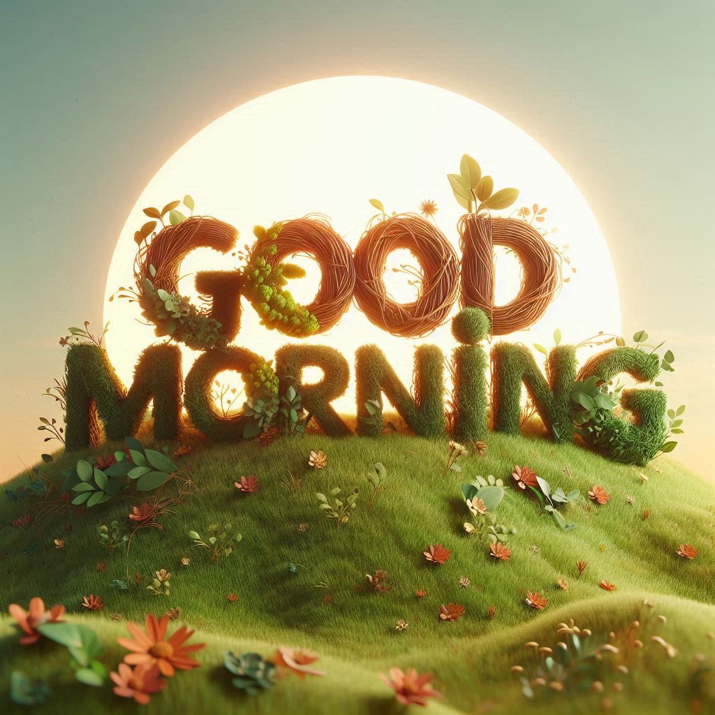 Good morning image on a hill