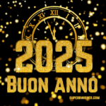 Splendido orologio GIF animato per il nuovo anno 2025