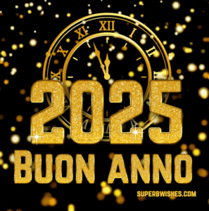 Splendido orologio GIF animato per il nuovo anno 2025