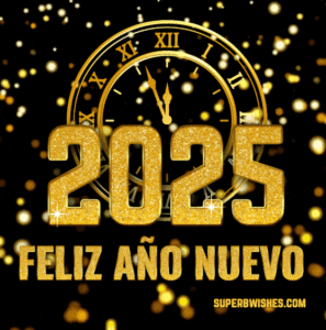 Impresionante reloj GIF animado para el Año Nuevo 2025