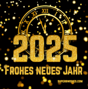 Atemberaubende animierte GIF Uhr für das neue Jahr 2025