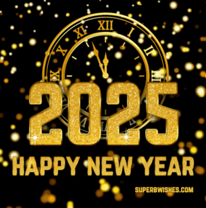 Stunning Animated GIF Clock for the New Year 2025