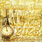 Wishing You a Happy New Year 2025 GIF