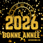 Superbe horloge GIF animée pour la nouvelle année 2026
