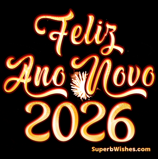 Fogos de artifício magníficos Feliz Ano Novo 2026 GIF