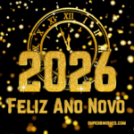 Relógio GIF animado impressionante para o Ano Novo 2026