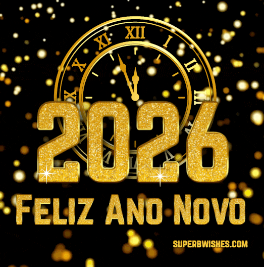 Relógio GIF animado impressionante para o Ano Novo 2026