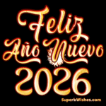 Magníficos fuegos artificiales Feliz Año Nuevo 2026 GIF