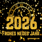 Atemberaubende animierte GIF Uhr für das neue Jahr 2026