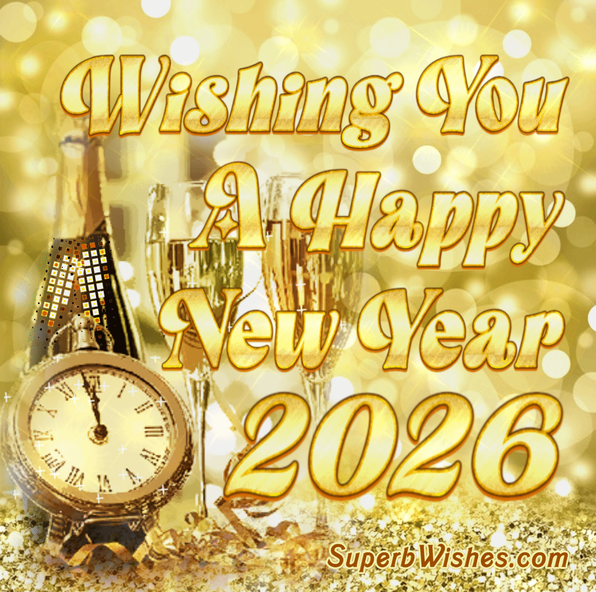 Wishing You a Happy New Year 2026 GIF